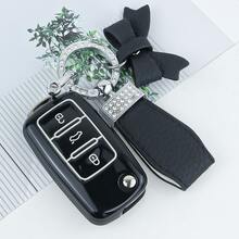 [Nuevo] Funda para llave de coche, carcasa de llave, portallaves, llavero, adecuado para Golf 4/5/6/7, Passat, Tiguan, Bora, Superb - Tipo A - Ver 11