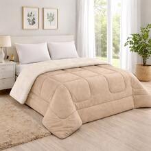 Soft Sherpa Queen Size Comforter/Blanket, Fluffy And Cozy, For Winter - Beis - Ver 6
