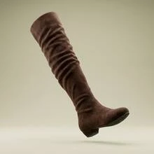 Botas largas arriba de la rodilla de efecto ante suave, ajuste de alta calidad. Estilo moderno urbano transpirable, elegante y casual, resistente para uso diario. - Marrón - Ver 10