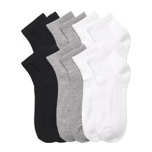 12 Pairs Cotton Cushion Quarter Socks Cotton Blend Athletic Sports Workout Running Socks Comfort Cozy Sweat-Absorbing Anti-Slip Comfy Value Pack - 四分之一什錦色包 - 查看 3