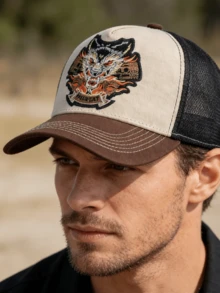 JZML 1pc Unisex Letter Embroidered Trucker Cap - A - View 3