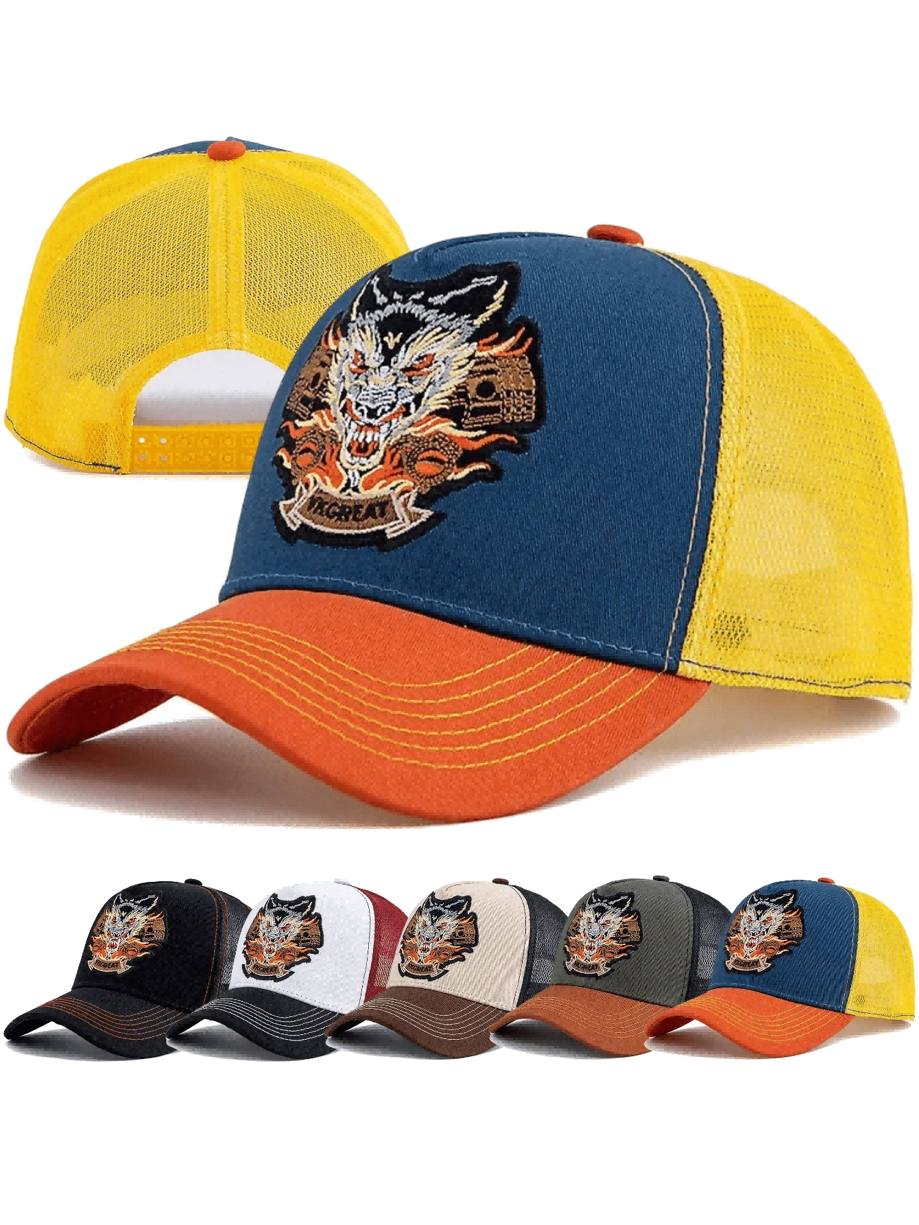 JZML 1pc Unisex Letter Embroidered Trucker Cap