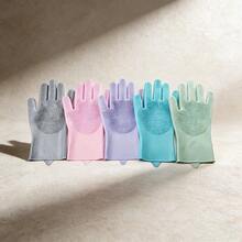 高级宠物洗澡手套、狗狗洗澡配件、刷子、塑料洗澡手套、防刮硅胶手套 - 彩色 - 查看 10