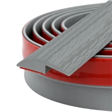 1pc 1m/39.37in Self-Adhesive Floor Transition Strip, Soft Wood Grain Design Edging Suitable For Carpet, Laminate Flooring And Thresholds - C - View 16