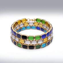 1颗时尚长方形心形和钻石形玻璃刻面水晶珠，金边米珠，DIY串珠手链、项链、耳环饰品配件 - DIY - 查看 5