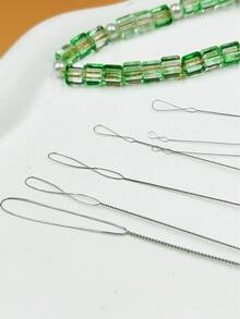 5pcs Ultra-Fine Twisted Thread Beading Needles, Threaded Structure For Easy Beading, Slender Needle Body Smoothly Passes Through Small Holes, Suitable For Bead Embroidery, Seed Bead Bracelets, Necklaces, Earrings, Beaded Pendants And Other Delicate DIY Jewelry - Beaded Needles - View 2