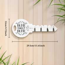 波西米亚复古风木质钥匙架，带置物架和挂钩 - 安装简便，节省空间，壁挂式收纳架，适用于玄关、厨房、办公室、房间、卧室等场所。家居装饰、墙面装饰、挂饰。男士礼物、墙面艺术品、斋月装饰。 - 彩色 - 查看 12