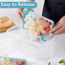 Home Ice Tray Set, With Lid, Home Ice Maker, Popular Ice Maker, With Ice Scoop, Lid And Container, Can Make Spherical Ice Cubes For Chilling Cocktails, Tea, Coffee - Multicolor - View 3