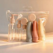 Bộ 11 chai đựng đồ du lịch có thể tái sử dụng, dung tích 60ml, dạng úp ngược, dùng đựng dầu gội, sữa tắm và mỹ phẩm. - Nhiều màu - Xem 11