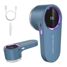 便携式脱毛器，USB充电式织物修剪器，带电量显示，适合居家和旅行，圣诞礼物，织物护理，服装美容，手持式设备，时尚修剪器，高品质刀片，耐用设计，多模式修剪器，精美礼品，时尚爱好者的必备品 - 彩色 - 查看 17