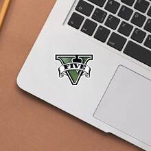 Green Background V Letter "Money Grab, Make Money" Classic Game Logo Fun Adaptation Waterproof Vinyl Sticker - Matte Surface, Self-Adhesive Bumper Sticker, Suitable For Cars, Windows, Laptops, Trucks, Water Bottles - Versatile Design, Car Sticker - Vinyl - View 7