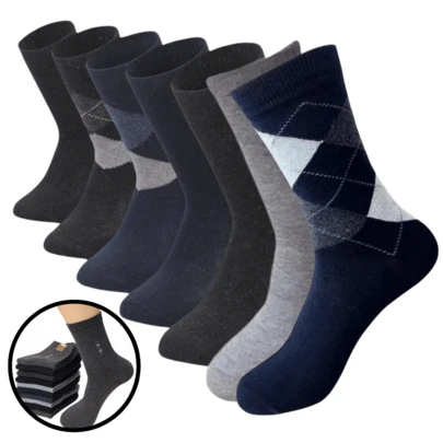 KIT 12 Pares Meia Social Masculina Cano Longo Grossa Conforto Sortidas Logo 37 Ao 46