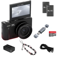 5K UHD & 75MP Digital Camera - Wifi Vlogging Camera, 18X Zoom, 3" 180° Flip Screen, Auto Focus & Anti-Shake, Compact Travel Camera For Live Streaming, 32GB SD Card & 1150mAh Battery, Suitable For Beginner Photography With Adjustable Settings - View 9