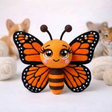 1Set Animal Needle Felting Kit, Felting Kits For Beginners Adult With Step-By-Step Tutorials, Butterfly DIY Felting Kit, Cute Funny Home Decorative Ornaments, Birthday Valentine's Day And Easter Novelty Gifts - Butterfly - View 3