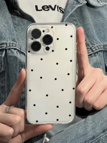 1pc Minimalist Polka Dot TPU Shockproof Phone Case, Compatible With Apple 17, 16, 15, 14, 13, 12, 11 Pro Max, Air, And Series - Multicolor - View 2