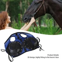 Máscara ajustable de malla anti-moscas para caballos - Accesorio profesional diseñado para carreras y entrenamiento. Extremadamente cómodo, gafas de equitación elásticas con amplia visión y protección UV, material suave y transpirable. - Multicolor - Ver 6