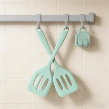 耐高温迷你硅胶铲，小型漏铲，适用于煎蛋、煎鱼和煎饼 - 橡胶铲，厨房用具（绿色）[1/2 包] - 薄荷綠 - 查看 1