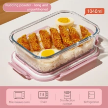 高硼硅玻璃密封食品储物盒，2/3格，防漏，微波炉/烤箱/冰箱适用，可堆叠，可重复使用，无需电源，易于清洁，适合家庭和旅行，方便办公人员使用。 - 彩色 - 查看 4