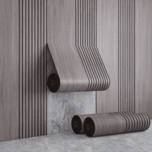1卷3D立体压纹自粘凹槽网格墙板，118英寸 x 15.7英寸 - 厚实耐用，即撕即贴，易于清洁，木纹乙烯基壁纸，适用于室内家居装饰、厨房、浴室、客厅、卧室墙面翻新 - 格柵卷 - 查看 15