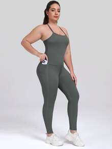 3pcs/Pack Women's Outdoor Sports Pocket Leggings Spring - Multicolor - View 2