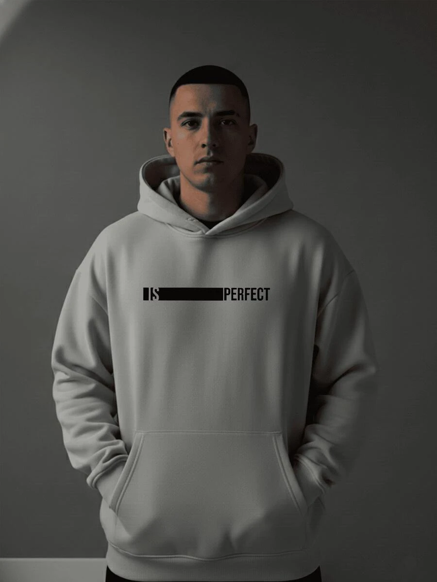 Men's Hoodie Sweatshirt, Perfect Streetwear Style For Winter - Grey - View 1