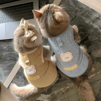 1pc Summer Lightweight Breathable Mesh Dog Vest, Prevents Fur Loss, Suitable For Poodle, Teddy, Devon Rex Cats, Protects Small Puppies From Direct Sunlight