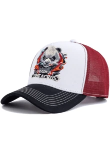 JZML 1pc Unisex Stylish Panda Letter Embroidered Trucker Hat - A - View 17