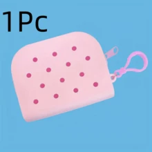 Monedero de silicona con diseño arcoíris, bolsa de silicona desmontable con diseño de dibujos animados, bolsa de almacenamiento para auriculares, diseño calado - Multicolor - Ver 15