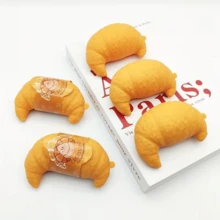 1个仿真牛角面团球挤压玩具，减压捏捏乐 - 彩色 - 查看 3