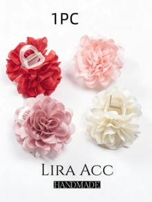 1 chiếc kẹp tóc hình hoa hồng thủ công 9cm, viền mềm mại không làm hư tóc, món quà Valentine cổ điển, tô điểm cho những bộ trang phục nhẹ nhàng hàng ngày. - Nhiều màu - Xem 5