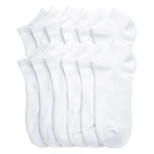 12 Pairs Cotton Cushion No Show Socks With Arch Support Cotton Blend Athletic Sports Workout Running Socks Comfort Cozy Sweat-Absorbing Anti-Slip Comfy Value Pack - 無顯示白色 - 查看 5