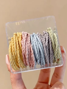 1pc Black Hair Tie Elastic Hair Band, High Ponytail Holder, Durable & Minimalist Design For Adults - Multicolor - View 8