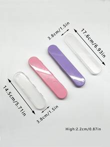 Long Storage Box, Available In 14.5cm Short And 17.6cm Long Sizes, 4 Colors To Choose From Macaron Solid And Transparent. Tight-Fitting Lid, Dustproof And Moisture-Proof. Suitable For Storing Craft Tools, Organizing Stationery And Cosmetics, Portable And Practical For Travel - Multicolor - View 2