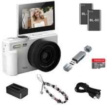 5K UHD & 75MP Digital Camera - Wifi Vlogging Camera, 18X Zoom, 3" 180° Flip Screen, Auto Focus & Anti-Shake, Compact Travel Camera For Live Streaming, 32GB SD Card & 1150mAh Battery, Suitable For Beginner Photography With Adjustable Settings - View 10