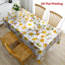 1 chiếc khăn trải bàn in 2D họa tiết hoa cúc mùa xuân/hè, thích hợp cho tiệc tùng, dã ngoại, trang trí bàn ăn, nhà bếp, phòng ăn, sân vườn, mặt bàn, trang trí nhà cửa. - Màu vàng - Xem 13