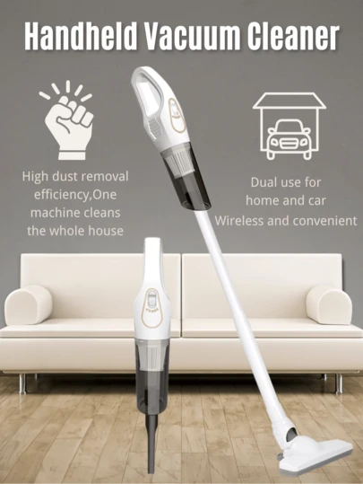 Portable Wireless Handheld Vacuum Cleaner, Mini Car Vacuum Cleaner, Strong Suction, USB Rechargeable, Comes With 6 Accessories, Suitable For Car And Home Use