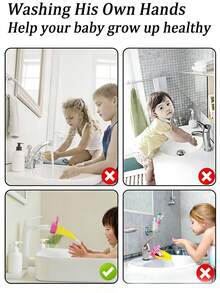 1个儿童水龙头延长器，螃蟹造型出水嘴，婴儿洗手辅助器，儿童水龙头延长器，防溅水龙头配件 - 彩色 - 查看 6