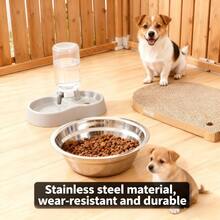 Bộ 2/3 bát ăn cho thú cưng bằng thép không gỉ dày 500ml, bát đựng thức ăn cho mèo và chó, bát đựng đồ chơi, bền và dễ vệ sinh. - số lượng lớn - Xem 6
