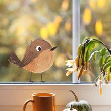 1pc Traditional Style Charming Sparrow Wall Sticker, Easy To Install And Waterproof PVC Plastic Material, Suitable For Windows, Living Room, Bedroom, Dorm And Classroom - A - View 6
