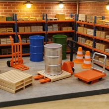 12pcs 1:24 Scale Miniature Forklift Truck Set, Suitable For Decorating Dollhouse Warehouse, Construction, Farm Scenes, Collectible For Miniature Enthusiasts, DIY Prop For Photography, Creative Easter Gift For Friends - Multicolor - View 3