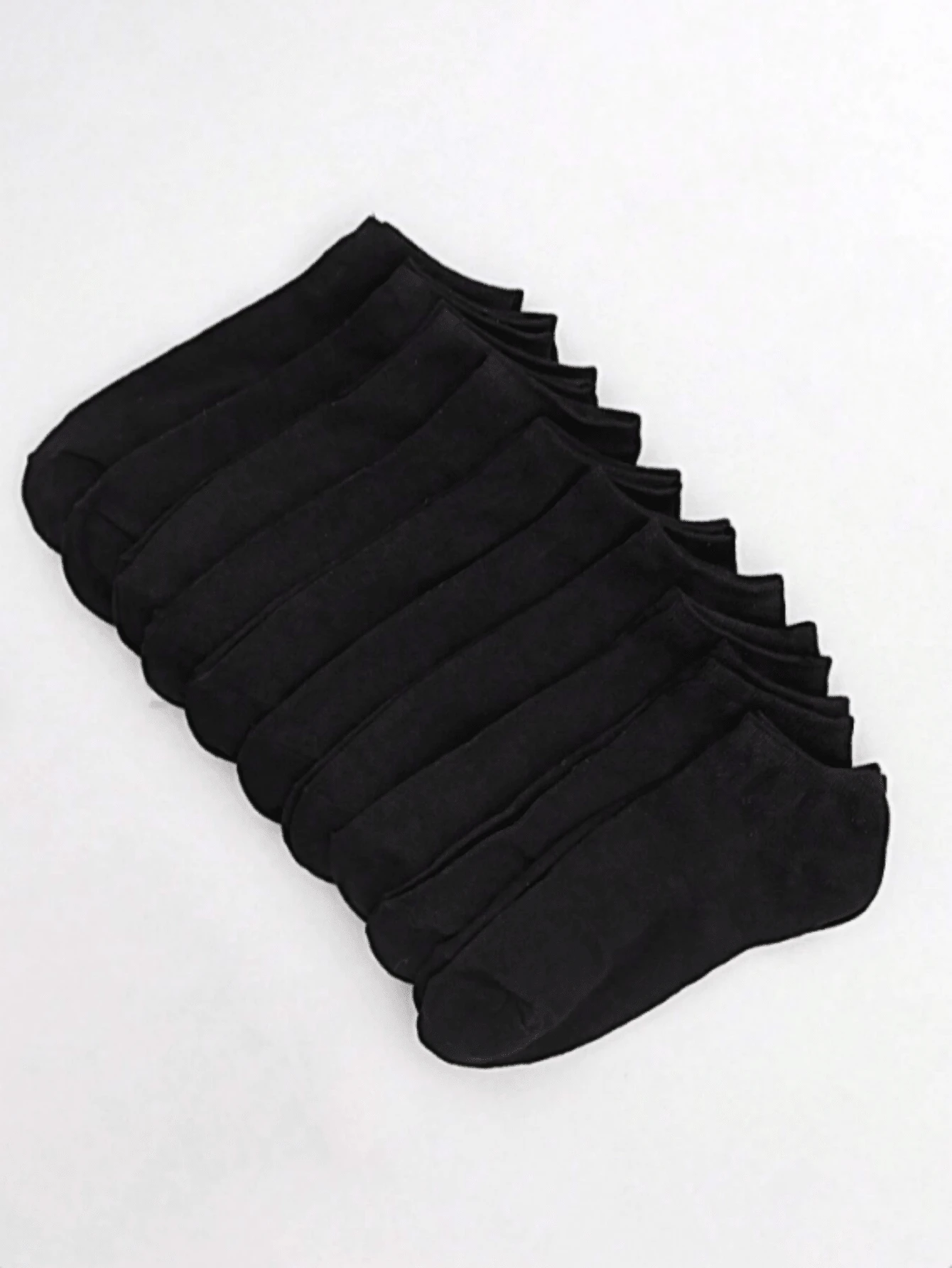 10 Pairs Women's Invisible Socks, 10 Colors - Black - View 1
