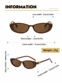 1 Pair Women's Cat Eye Small Frame Personalized Retro Decorated Temples, Versatile Street Style High-End Fashion Glasses - Multicolor - View 3