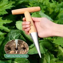 Dụng cụ làm vườn bằng thép không gỉ dùng để trồng cây, đục lỗ đất, cấy cây con, dụng cụ trồng cây trong vườn nhà. - A - Xem 8