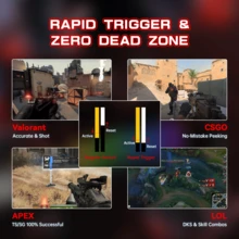 ATTACK SHARK X68HE PRO 快速触发无线游戏键盘和 X11 鼠标，8K 回报率，霍尔效应磁吸式按键键盘，三模式鼠标带磁吸式充电底座，22000 DPI，包含防滑鼠标垫 - 查看 4