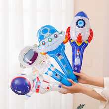 16 pièces Ballons à main thème spatial, astronaute, soucoupe volante, fusée, convient pour l'anniversaire des enfants, la décoration d'Halloween, la décoration de Noël - Voir 3