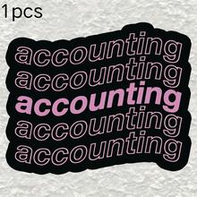 Accounting Black Background Pink Text Strong Visual Style Text Design Waterproof Vinyl Sticker - Matte Surface, Self-Adhesive Bumper Sticker, Suitable For Cars, Windows, Laptops, Trucks, Water Bottles - Multi-Purpose Design, Car Sticker - Vinyl - View 10