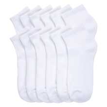 12 Pairs Cotton Cushion Ankle Socks Cotton Blend Athletic Sports Workout Running Socks Comfort Cozy Sweat-Absorbing Anti-Slip Comfy Value Pack - 腳踝白色 - 查看 6