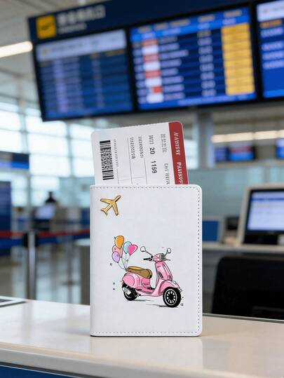 1pc Customized Pink Passport Holder For Names And Letters (A-Z), With Customized Text Printing Of Pink Letter Patterns. The Middle Text Of The Letter Pattern Can Be Customized, Stylish, Durable, Suitable For Travel, Business Travel, Giving To Family, Friends, Couples, Birthday Gifts, Holiday Gifts, Christmas Gifts