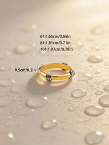 1 chiếc nhẫn phao cứu sinh bằng thép không gỉ mạ vàng 18K, kiểu dáng tối giản, thanh lịch, chống thấm nước, phù hợp cho nam giới khi đi làm. - Nhiều màu - Xem 6