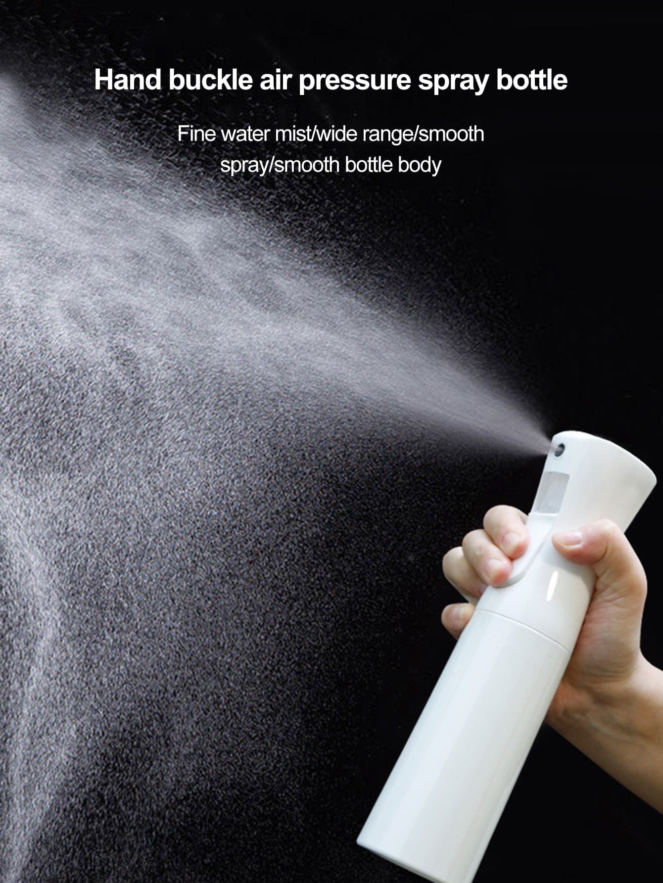 200ml/300ml Continuous Spray Bottle, Alcohol Bottle, Salon Hair Styling Tool Mist Spray Bottle - White - View 1